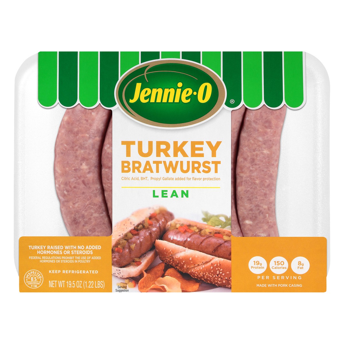 slide 2 of 11, Jennie-O Lean Turkey Bratwurst 19.5 oz, 19.5 oz