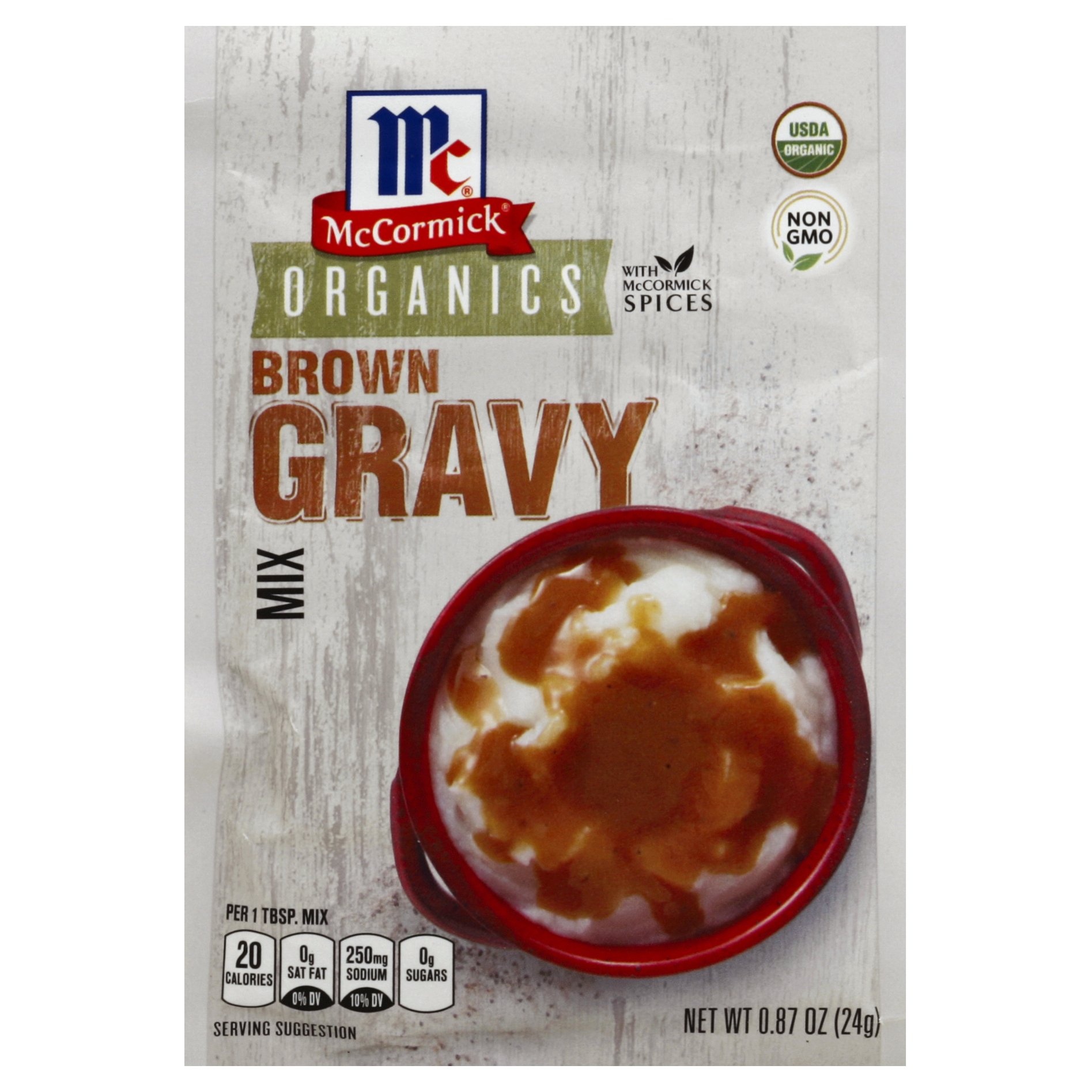 slide 1 of 6, McCormick Organics Brown Gravy Mix, 0.87 oz