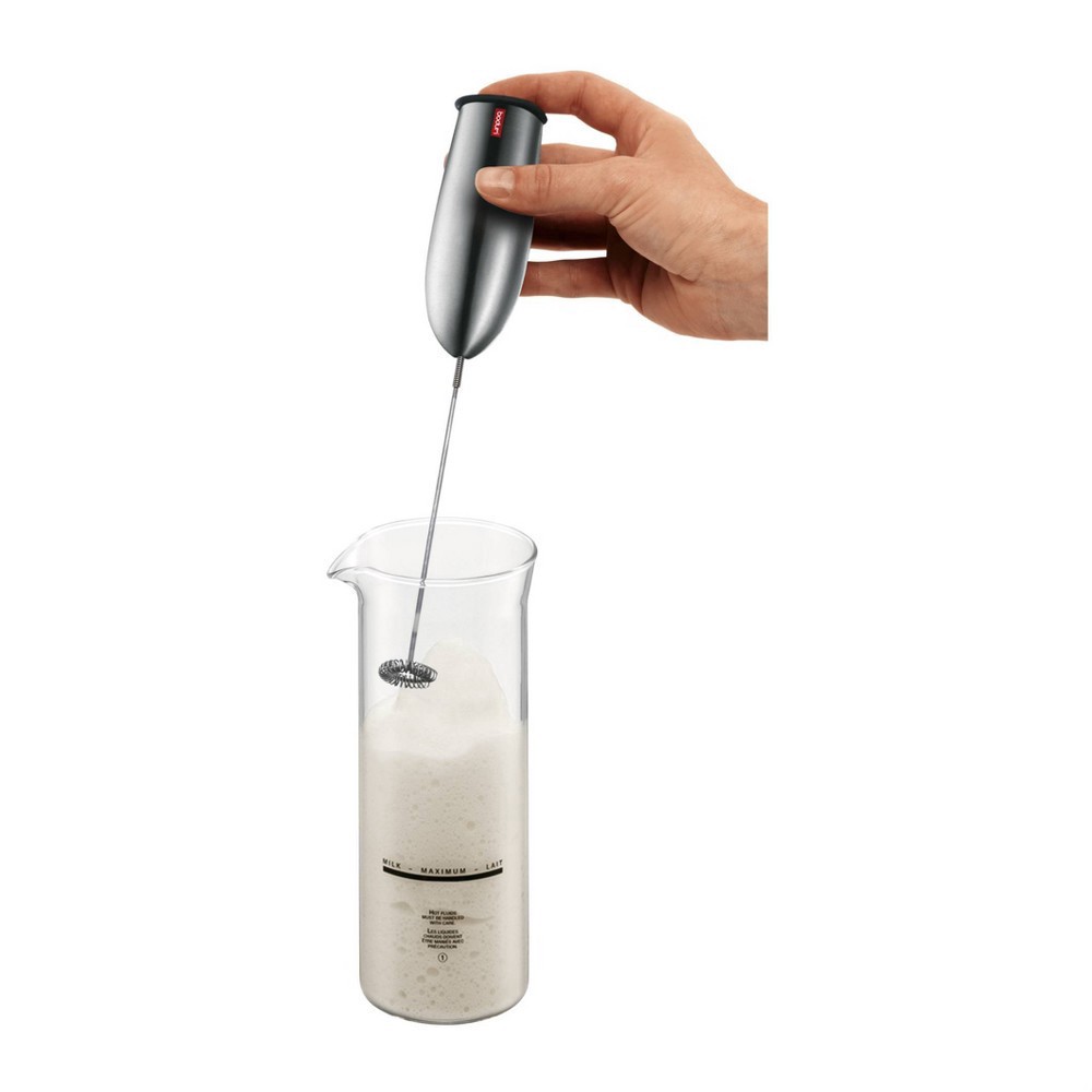 slide 3 of 5, Bodum Schiuma Battery Operated Milk Frother Steel, 1 ct