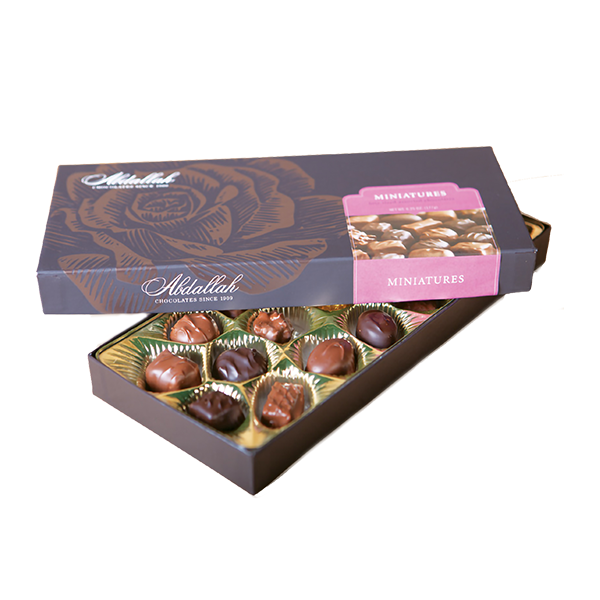 slide 1 of 1, Abdallah Candies Miniatures Chocolate Assortment Gift Box, 6.75 oz
