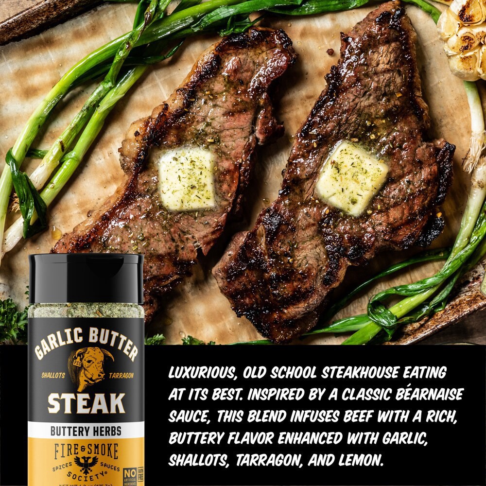 slide 3 of 5, Fire & Smoke Society Garlic Butter Steak Bbq Rub, 6.2 oz