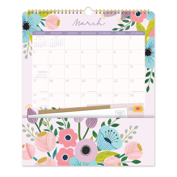 slide 2 of 5, Orange Circle Studio Do It All Monthly Wall Calendar, 12-7/8'' X 12'', Desert Blossom, January To December 2021, 1 ct