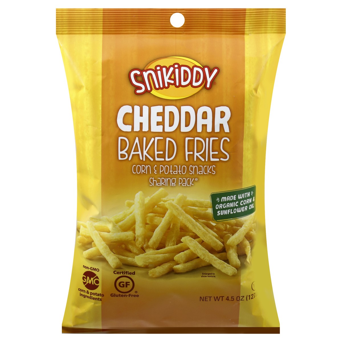 slide 7 of 11, Snikiddy Sharing Pack Cheddar Baked Fries 4.5 oz, 4.5 oz