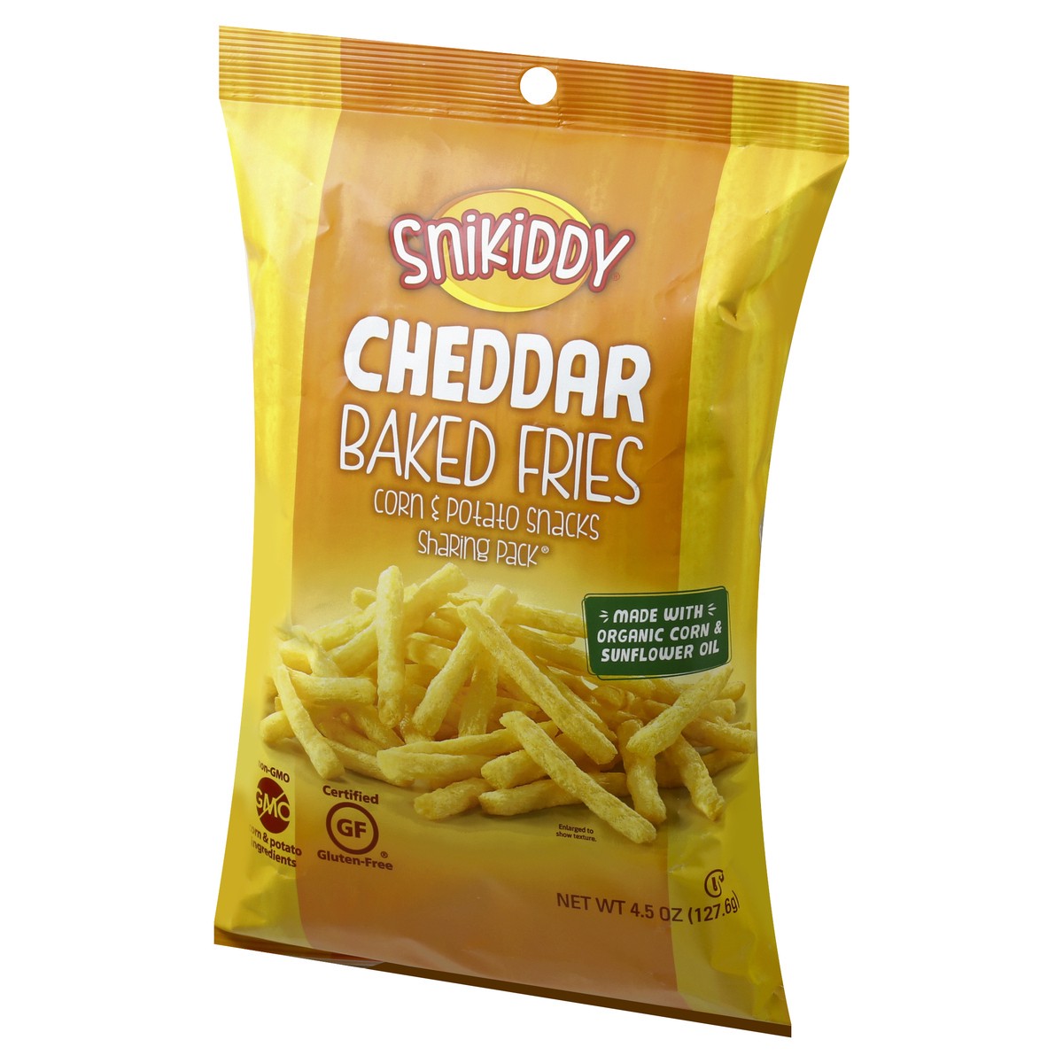 slide 1 of 11, Snikiddy Sharing Pack Cheddar Baked Fries 4.5 oz, 4.5 oz