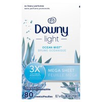 slide 2 of 22, Downy Sheet Light Mega Ocean Mist, 80 ct