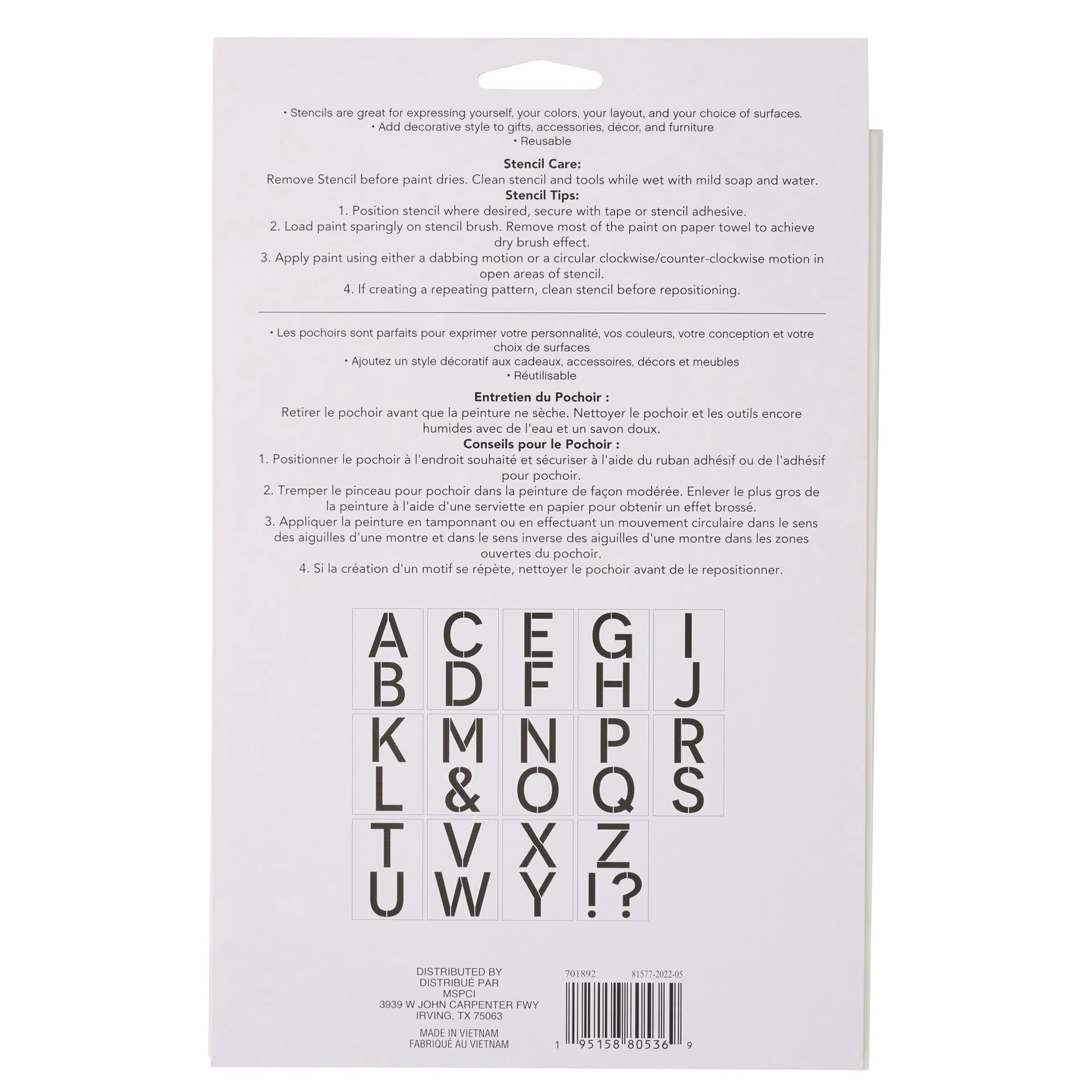 slide 4 of 4, 4.5" Classic Caps Alphabet Stencils By Craft Smart, 4.5 in