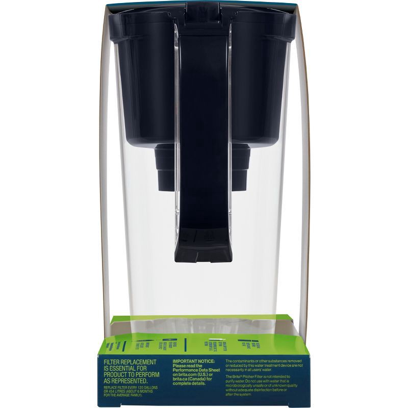 slide 3 of 10, Brita Water Filter 6-Cup Denali Water Pitcher Dispenser with Standard Water Filter Black, 48 fl oz