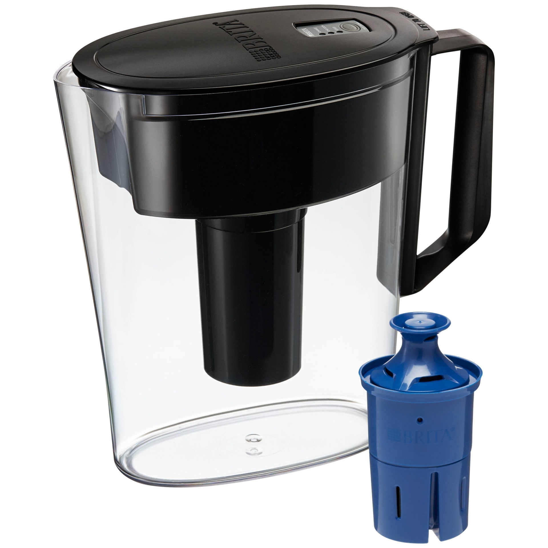 slide 1 of 4, Brita Water Filter Soho Water Pitcher Dispensers with Longlast Water Filter - Black, 2 ct