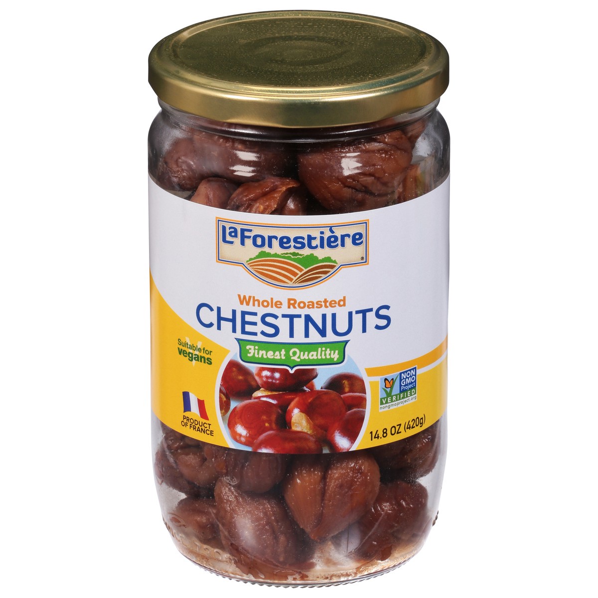 slide 1 of 1, La Forestière Whole Roasted Chestnuts 14.8 oz, 14.8 oz