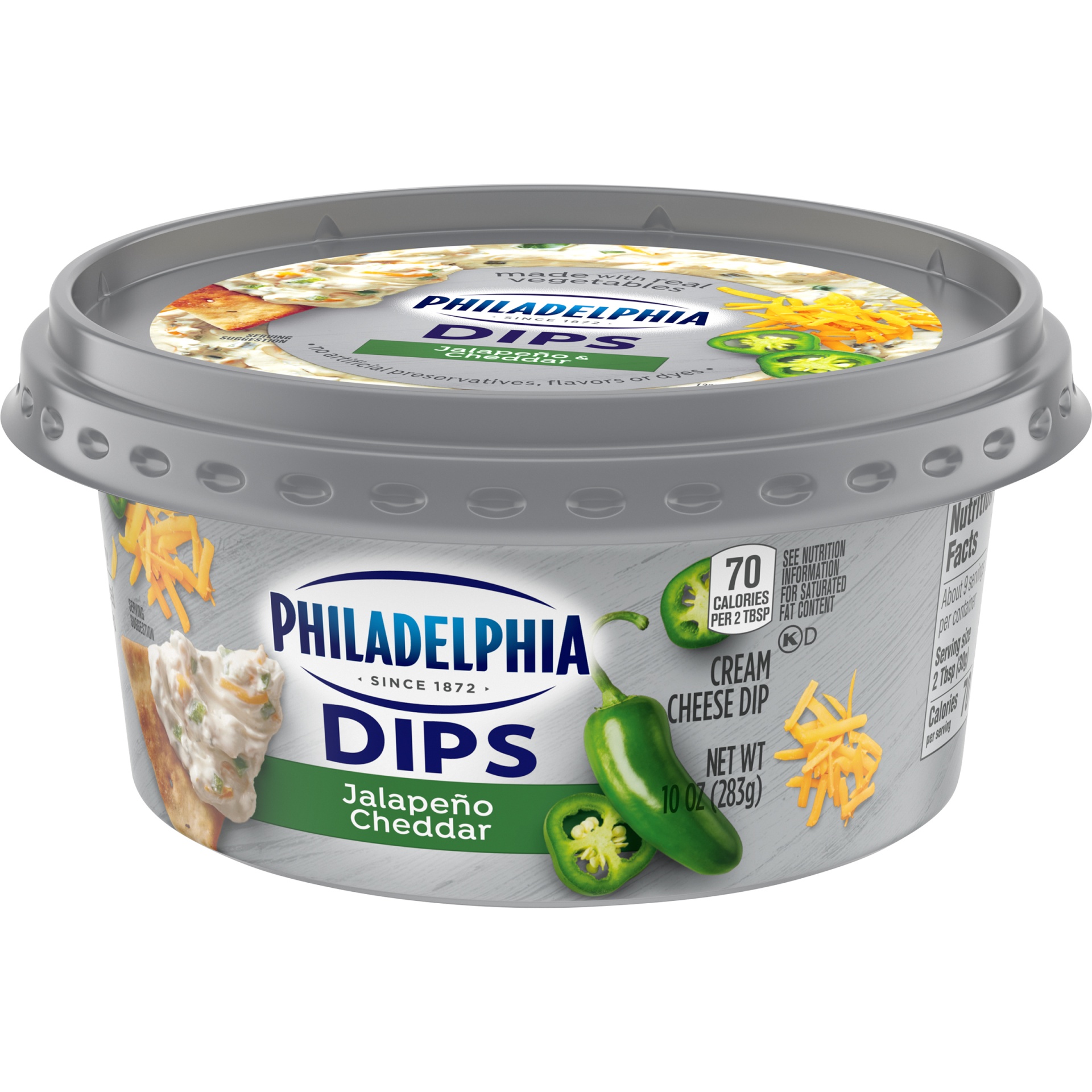 slide 11 of 14, Philadelphia Dips Jalapeno Cheddar Cream Cheese Dip, 10 oz