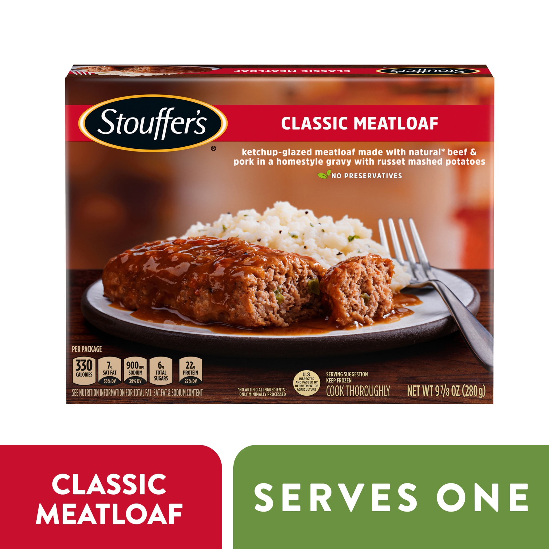 slide 1 of 6, Stouffer's Classics Meatloaf Entree, 9.87 oz