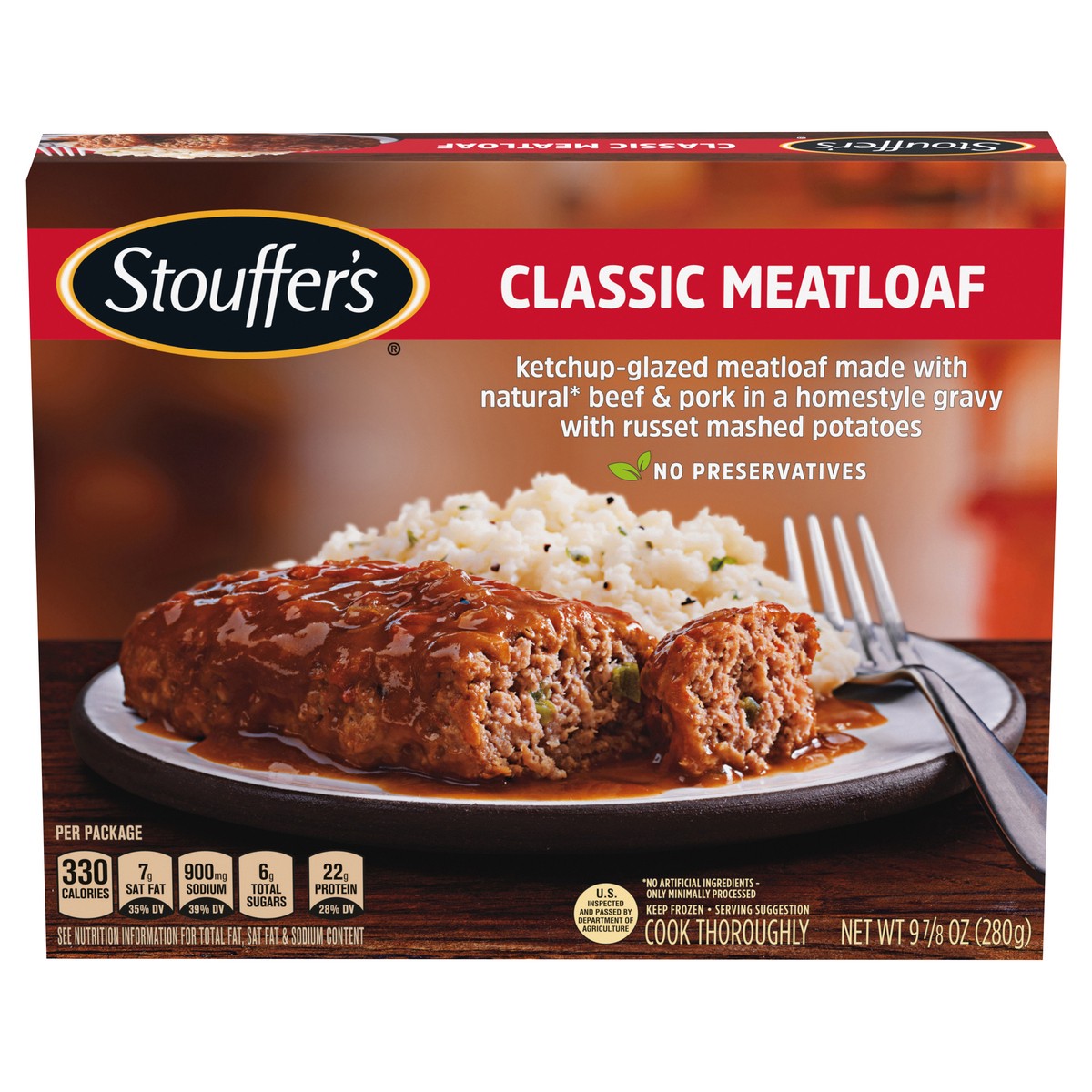 slide 1 of 8, Stouffer's Classic Meatloaf Frozen Meal, 9.88 oz