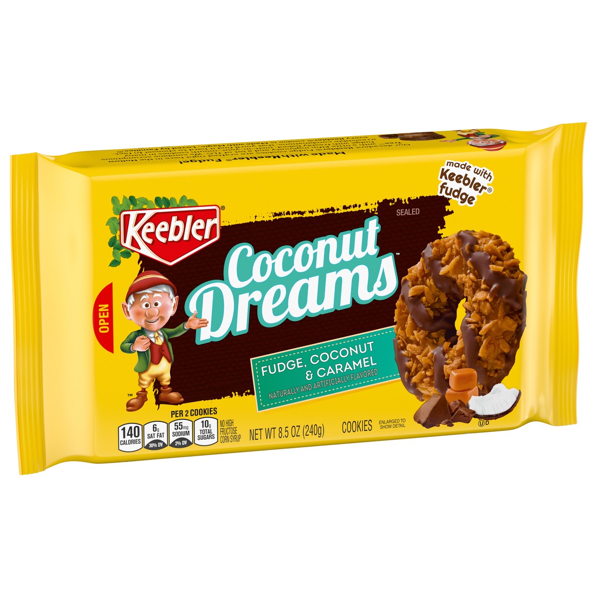 slide 7 of 9, Keebler Coconut Dreams Fudge, Coconut & Caramel Cookies 8.5 oz, 8.5 oz