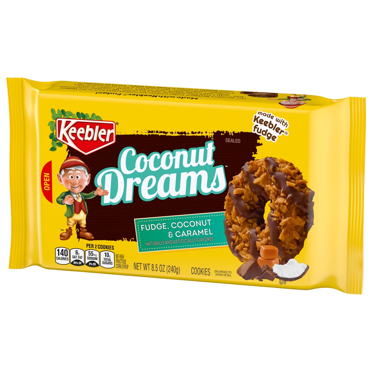 slide 9 of 9, Keebler Coconut Dreams Fudge, Coconut & Caramel Cookies 8.5 oz, 8.5 oz