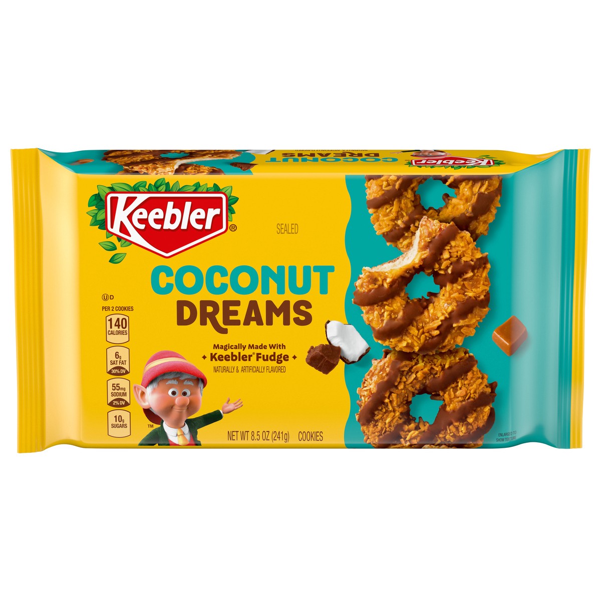 slide 1 of 9, Keebler Coconut Dreams Fudge, Coconut & Caramel Cookies 8.5 oz, 8.5 oz