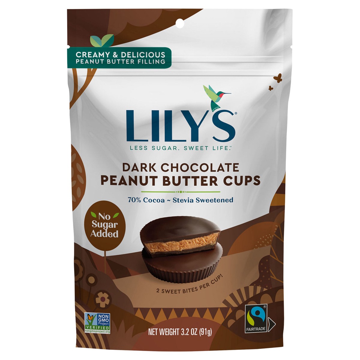 slide 1 of 3, Lily's 70% Cocoa Dark Chocolate Peanut Butter Cups 3.2 oz, 3.2 oz