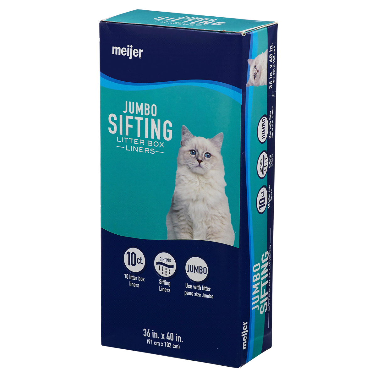 slide 3 of 8, Meijer Jumbo Sifting Cat Litter Box Liners, 10 ct