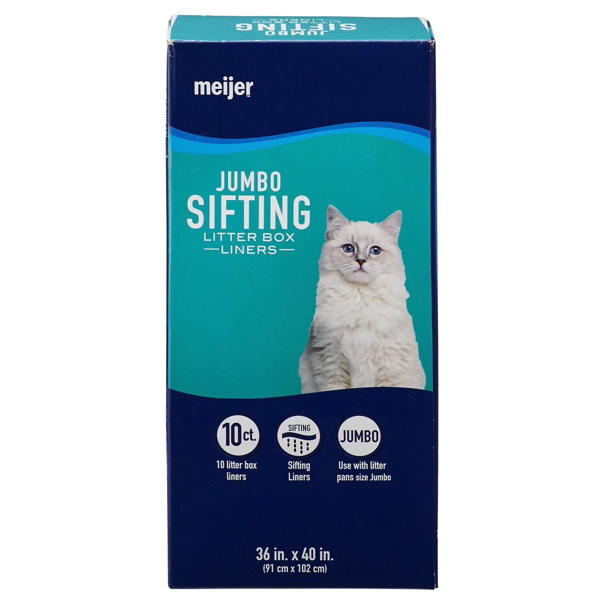 slide 5 of 8, Meijer Jumbo Sifting Cat Litter Box Liners, 10 ct