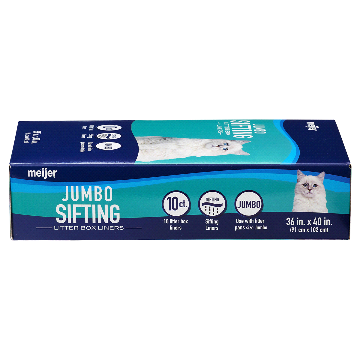 slide 6 of 8, Meijer Jumbo Sifting Cat Litter Box Liners, 10 ct