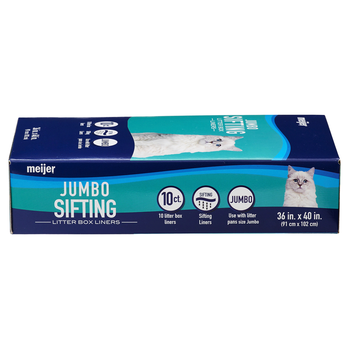 slide 7 of 8, Meijer Jumbo Sifting Cat Litter Box Liners, 10 ct