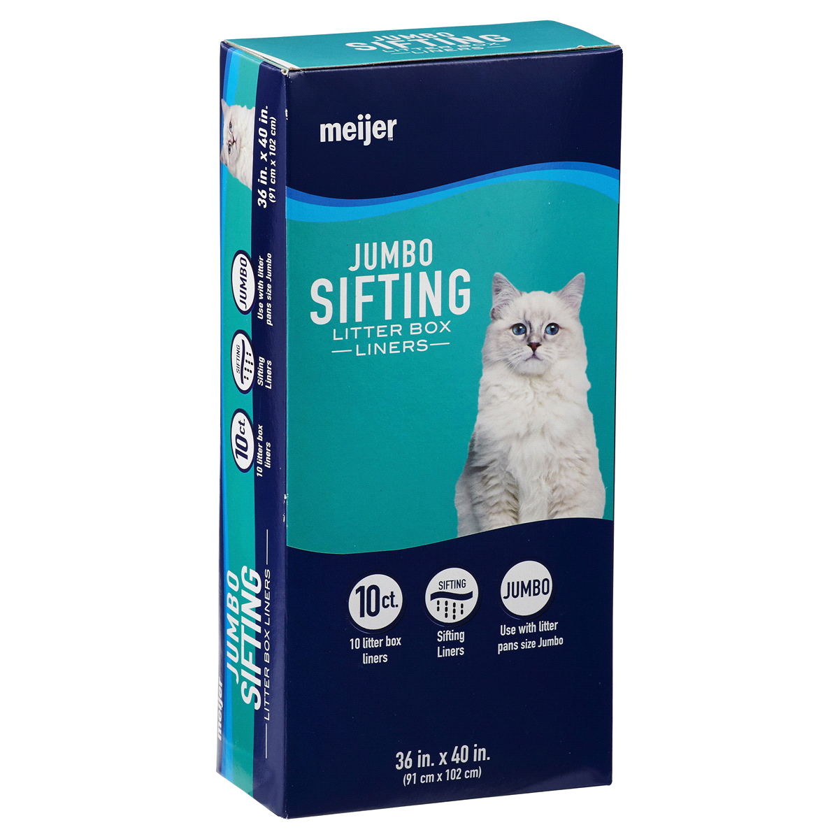 slide 8 of 8, Meijer Jumbo Sifting Cat Litter Box Liners, 10 ct