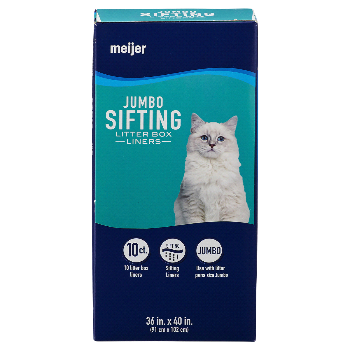 slide 1 of 8, Meijer Jumbo Sifting Cat Litter Box Liners, 10 ct