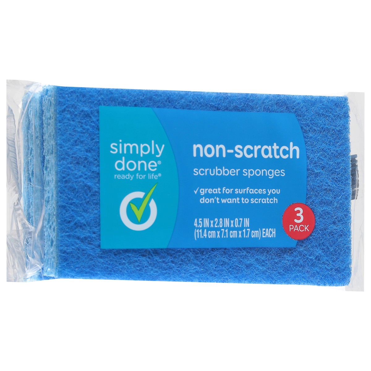 slide 8 of 9, Simply Done Non-Scratch Scrubber Sponges, 3 ct