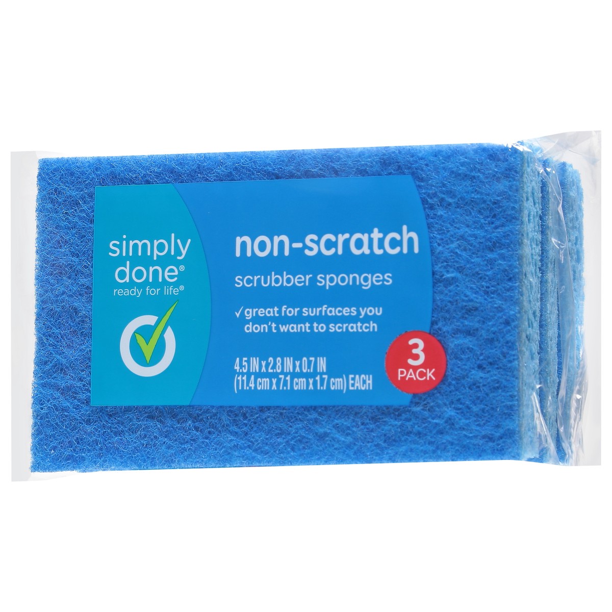 slide 2 of 9, Simply Done Non-Scratch Scrubber Sponges, 3 ct