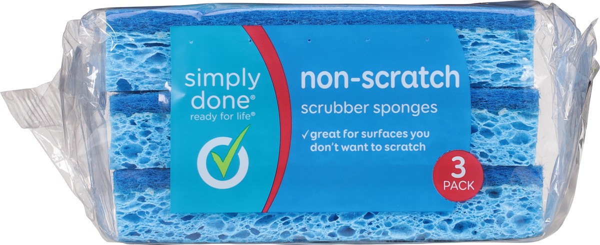 slide 3 of 9, Simply Done Non-Scratch Scrubber Sponges, 3 ct