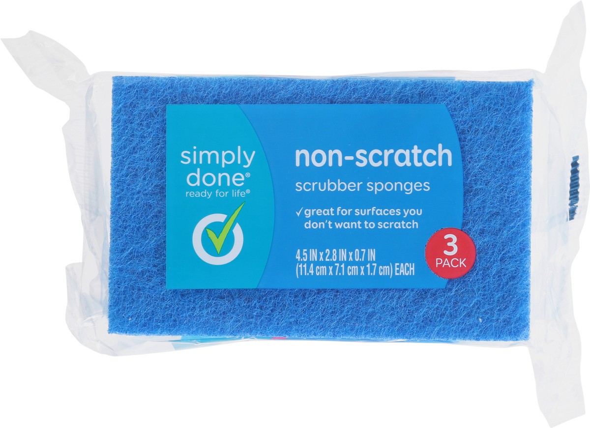 slide 7 of 9, Simply Done Non-Scratch Scrubber Sponges, 3 ct