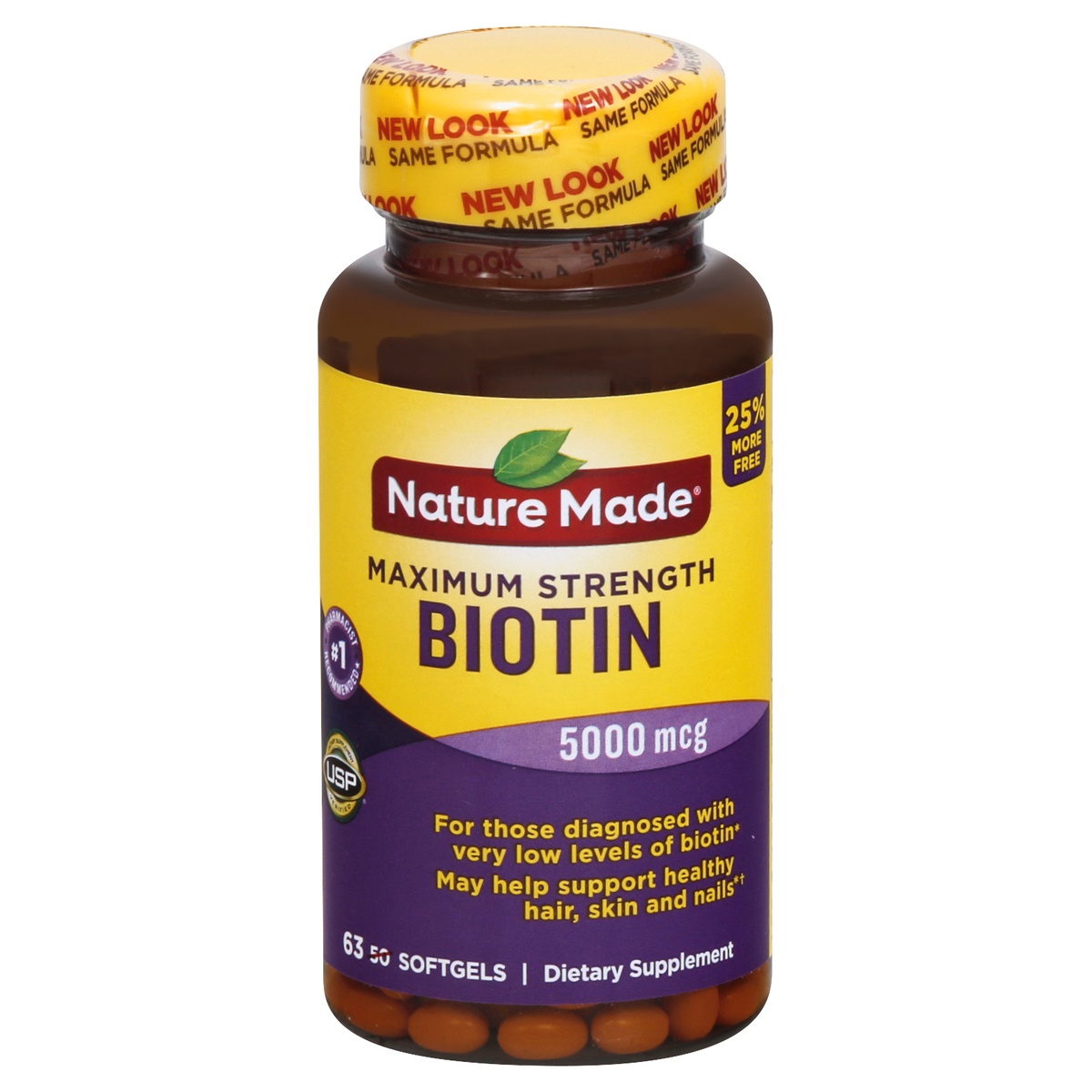 slide 1 of 1, Nature Made Superior Potency Biotin Dietary Supplement Liquid Softgels, 50 ct