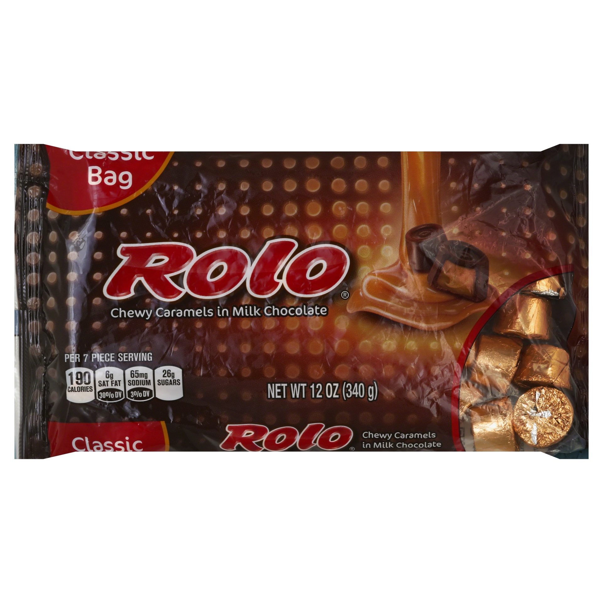 slide 1 of 5, Rolo Chewy Caramels in Milk Chocolate, 12 oz