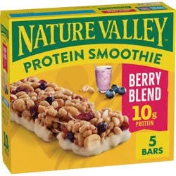 Nature Valley Protein Smoothie Chewy Snack Bars, Berry Blend Protein Bars, 5 Bars, 7.1 oz