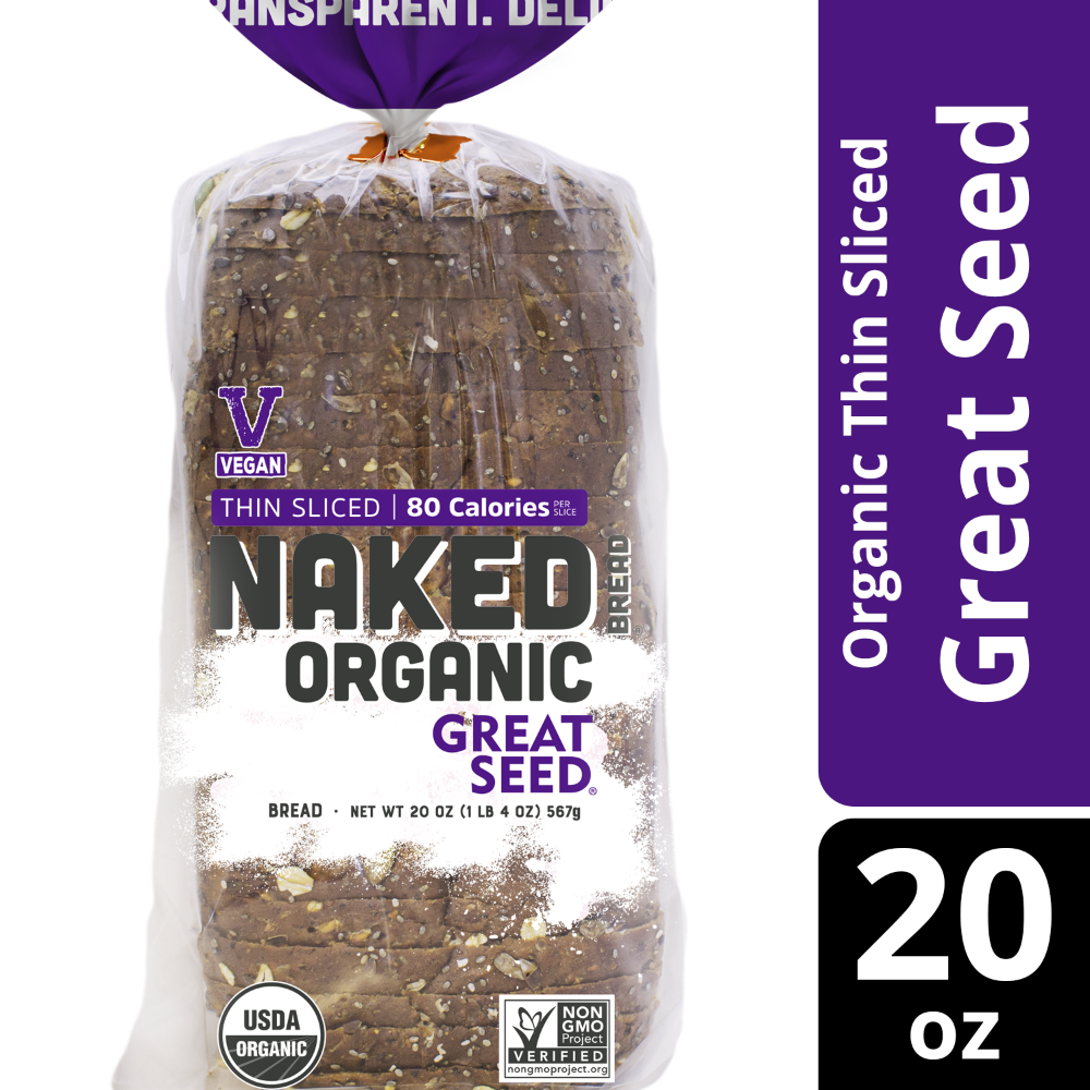slide 3 of 3, Naked Bread® Organic Great Seed® Thin Sliced Bread, 20 oz