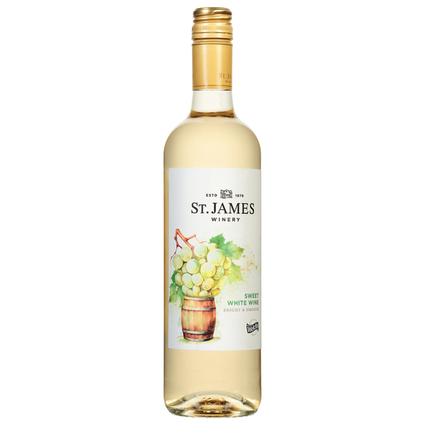 slide 1 of 1, St. James Winery Sweet Bright & Smooth White Wine 750 ml, 750 ml