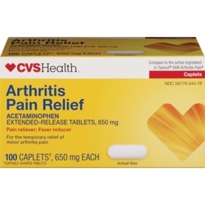 slide 1 of 1, CVS Health Arthritis Pain Relief Extended Release Acetaminophen Tablets 650mg, 100 Ct, 100 ct