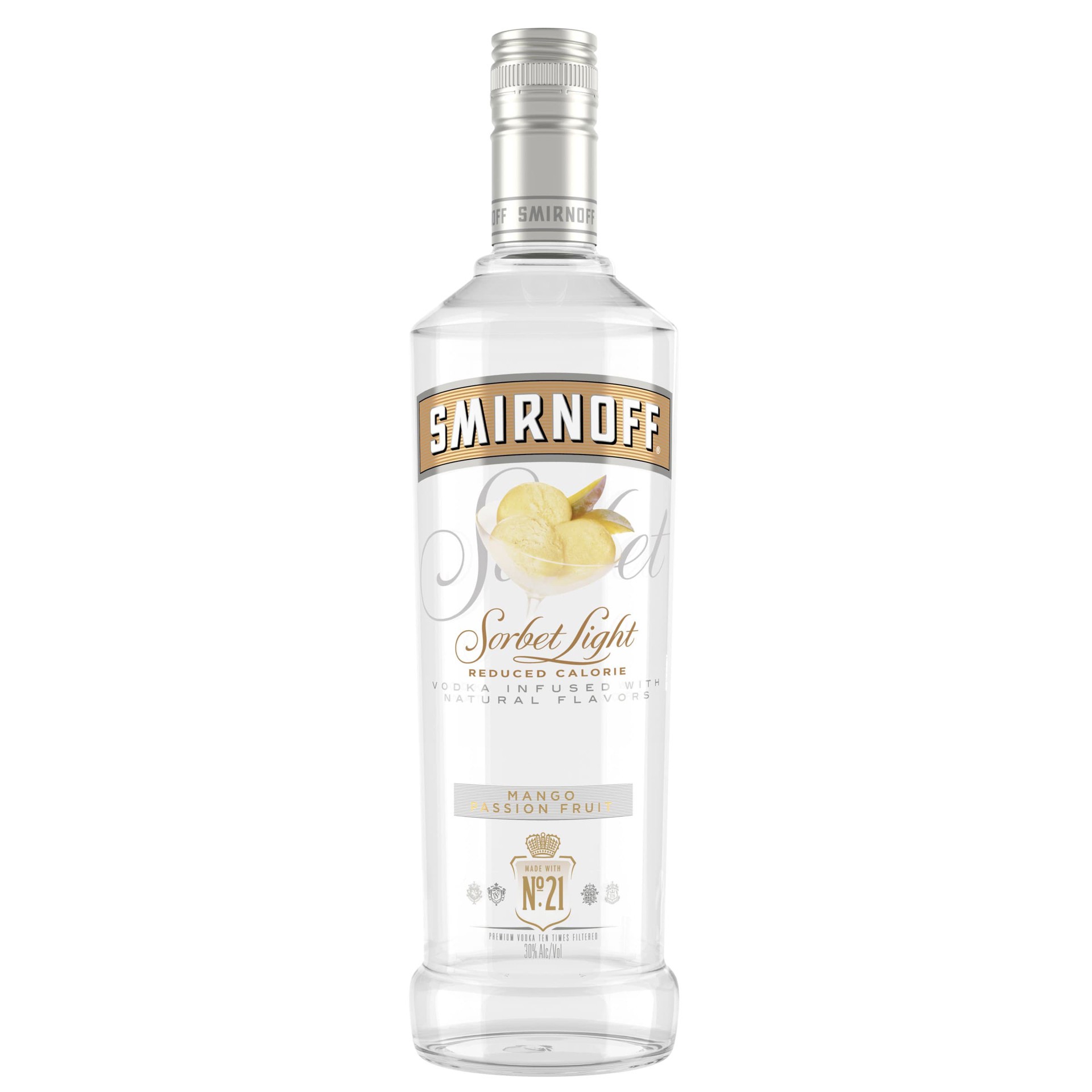 slide 1 of 3, Smirnoff Sorbet Light Mango Passion Fruit (Vodka Infused with Natural Flavors) - 750 mL Bottle, 750 ml