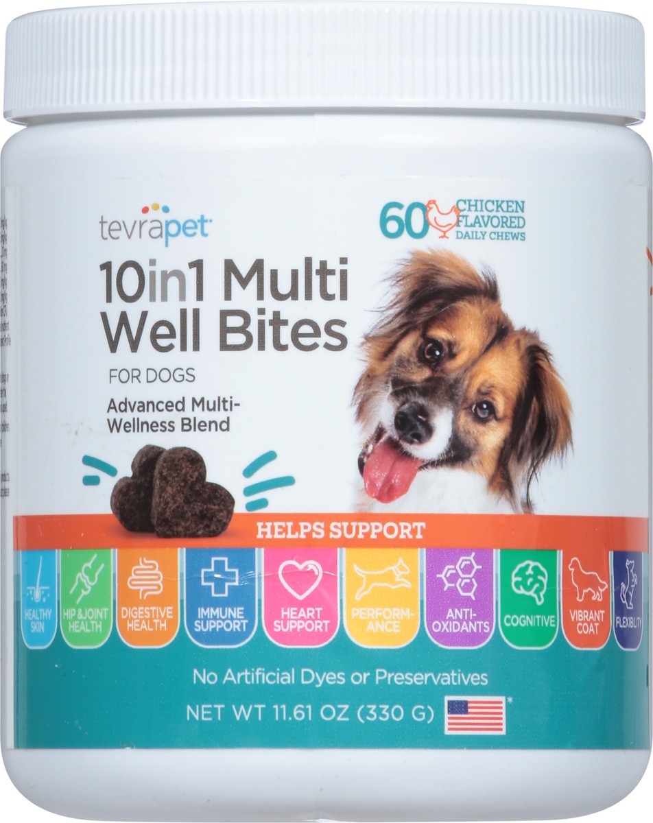 slide 13 of 14, TevraPet For Dogs 10 in 1 Multi Well Bites Chicken Flavored Daily Chews 60 ea, 60 ct