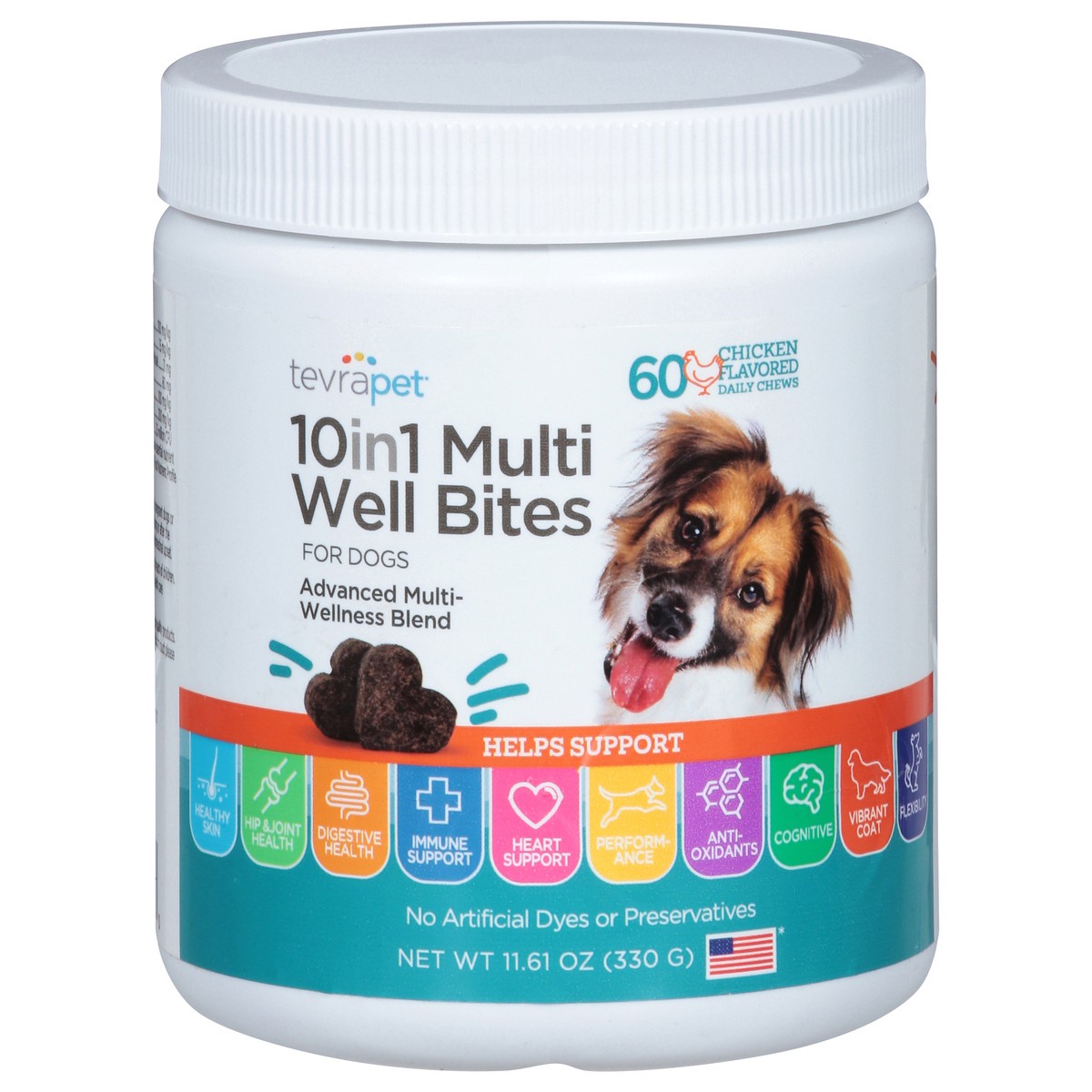 slide 4 of 14, TevraPet For Dogs 10 in 1 Multi Well Bites Chicken Flavored Daily Chews 60 ea, 60 ct