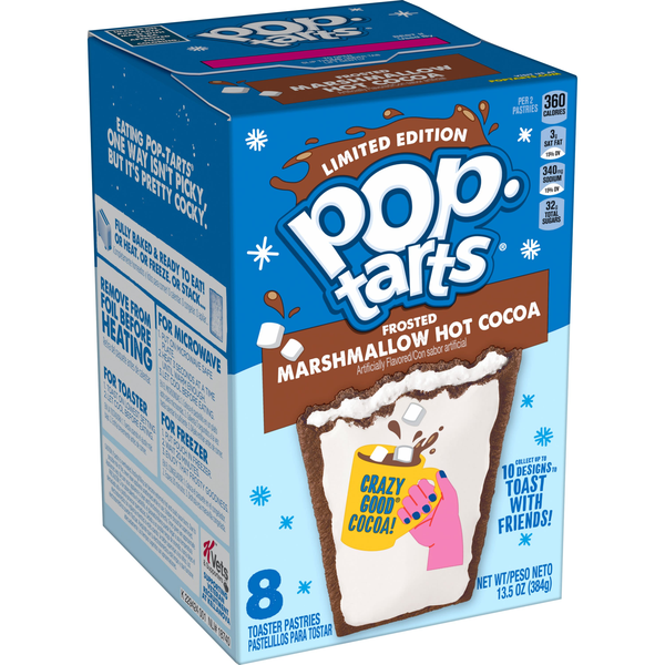 slide 1 of 1, Pop-Tarts Toaster Pastries, Frosted Marshmallow Hot Cocoa, 8Ct, 13.5 oz