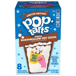 Pop-Tarts Toaster Pastries, Breakfast Foods, Holiday Snacks, Frosted Marshmallow Hot Cocoa, 13.5oz Box, 8 Pop-Tarts