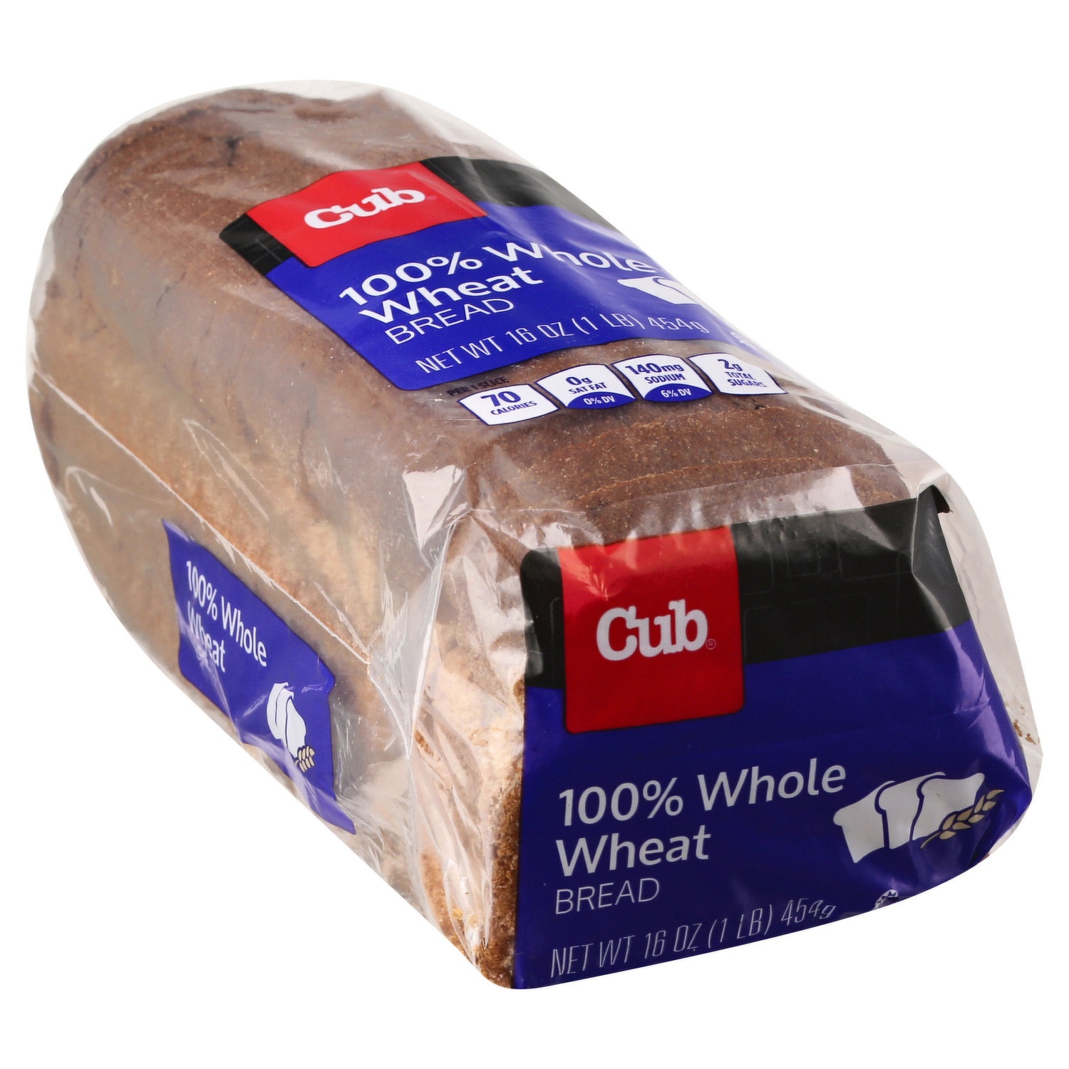 slide 1 of 1, Cub Bread, 100% Whole Wheat, 16 Ounce, 16 oz