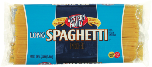 slide 1 of 1, Western Family Long Spaghetti Noodles, 48 oz