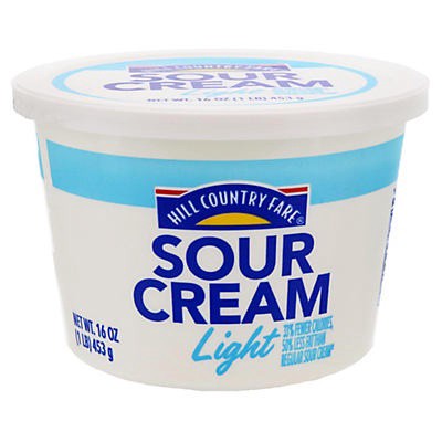 slide 1 of 1, Hill Country Fare Light Sour Cream, 16 oz