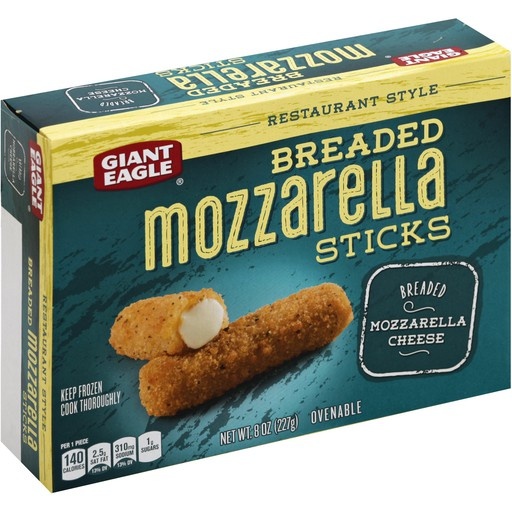 slide 1 of 1, Giant Eagle Restaurant Style Breaded Mozzarella Sticks, 8 oz