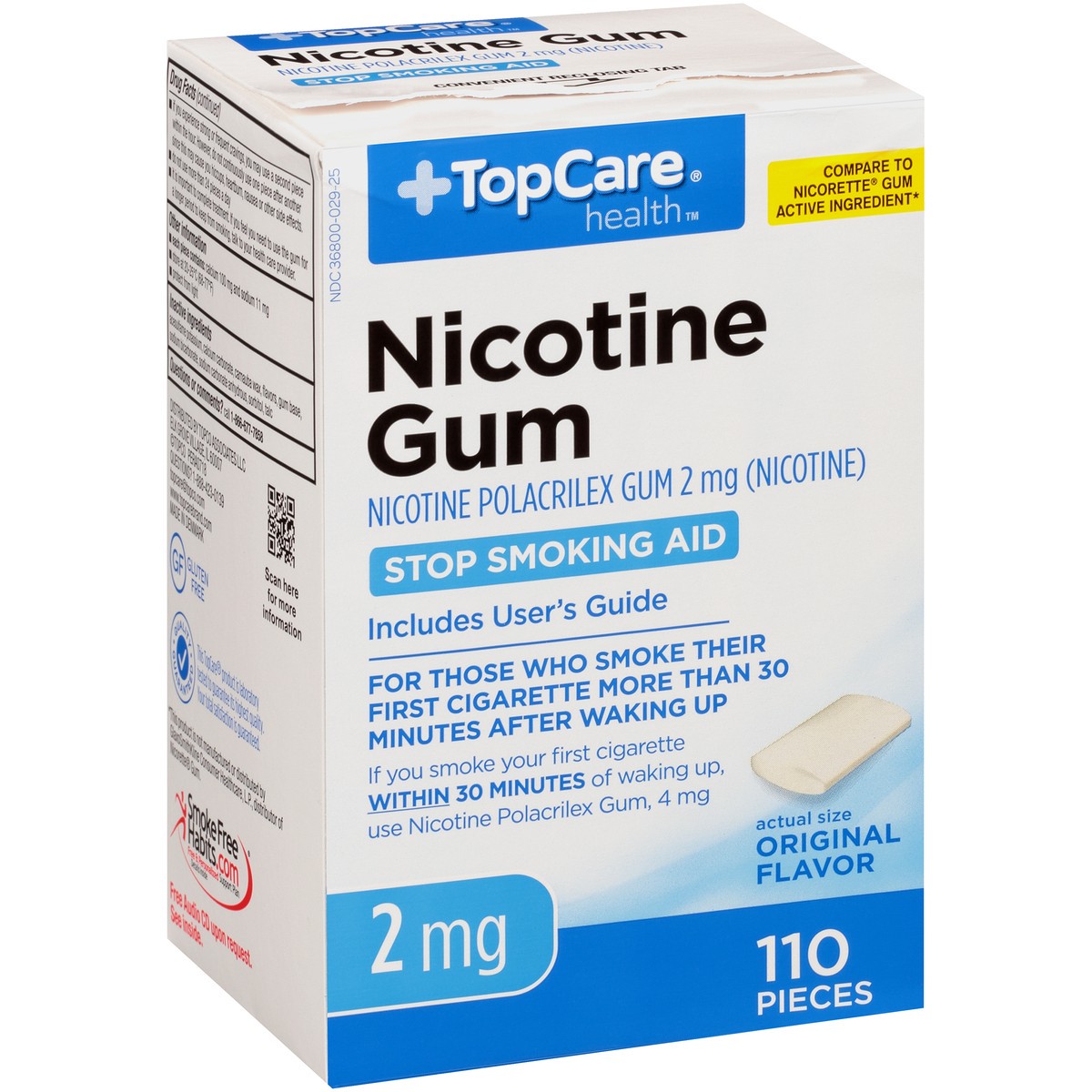 slide 4 of 9, TopCare Nicotine Gum, Original, 2 mg