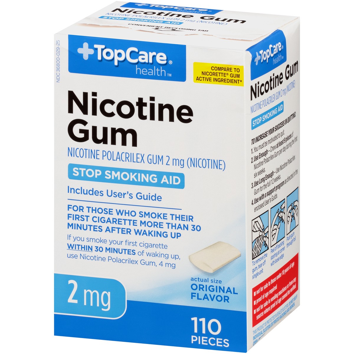 slide 2 of 9, TopCare Nicotine Gum, Original, 2 mg