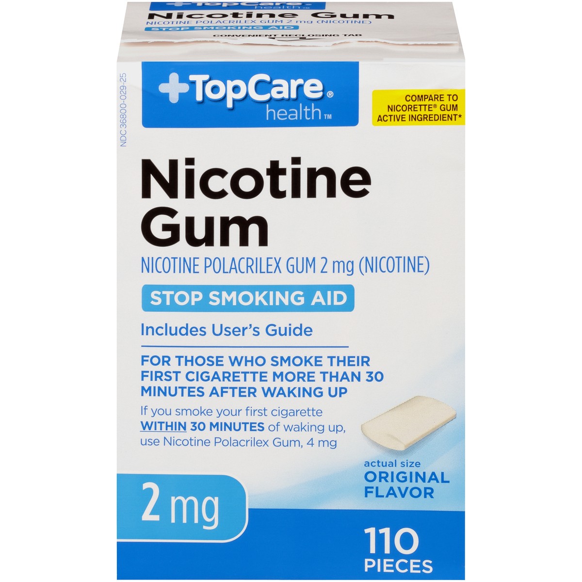 slide 1 of 9, TopCare Nicotine Gum, Original, 2 mg