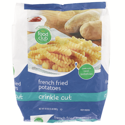 slide 1 of 1, Food Club Crinkle Cut French Fried Potatoes, 32 oz