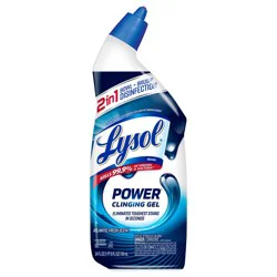 Lysol Power Toilet Bowl Cleaner, Gel Cleaner and Disinfectant, Atlantic Fresh, 24 fl oz